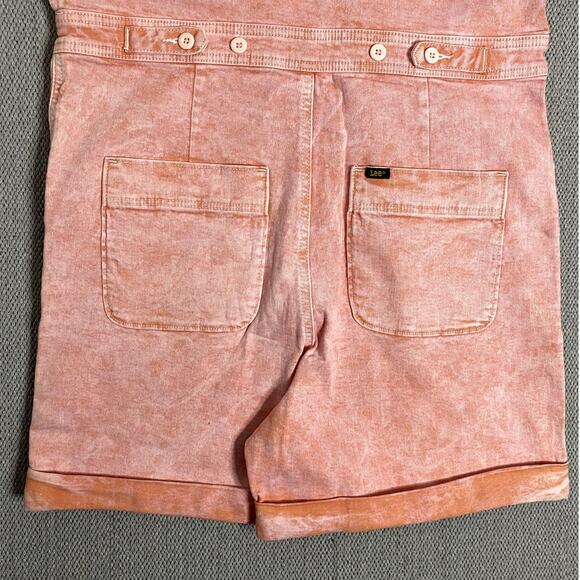 Lee Union-Alls Denim Romper Womens M Persimmon Short Acid Wash Modern Retro - Picture 9 of 16